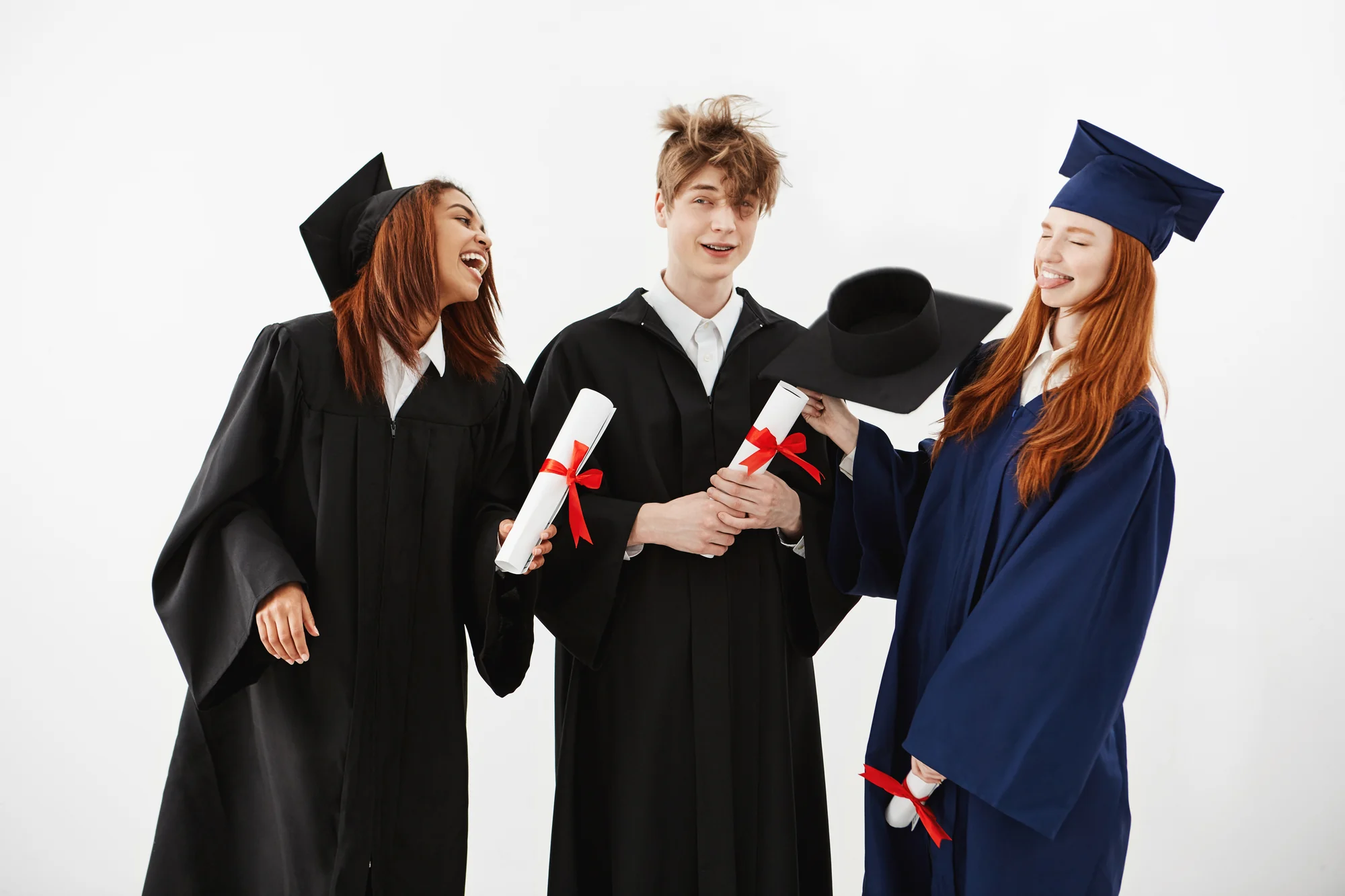 Students at a school graduation ceremony